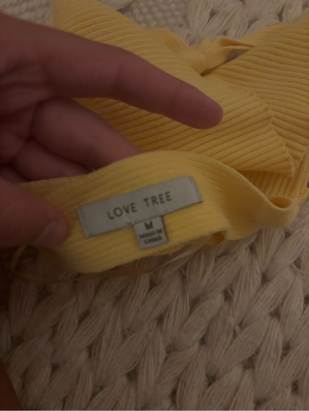 Love Tree Yellow Ribbed V-Back Tank - Picture 2 of 2